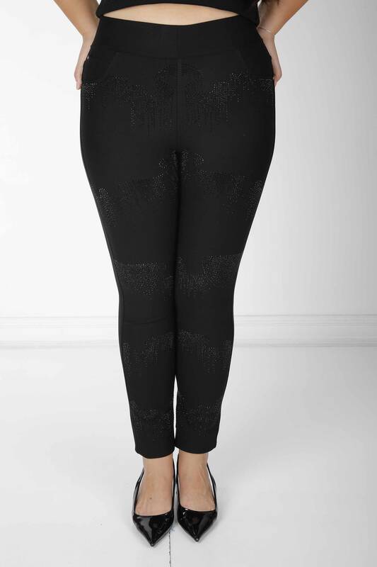 Pantaloni cu talie elastică Negri - 3751 | KAZEE (Set de 4 42-44-46-48)