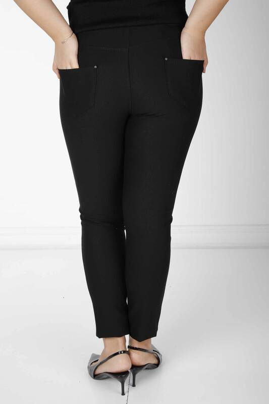 Pantaloni cu talie elastica negri - 3775 | KAZEE (Set de 4 42-44-46-48)