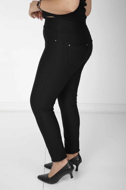 Pantaloni Frunze Cu Motiv Negru - 3771 | KAZEE (Set de 4 42-44-46-48)