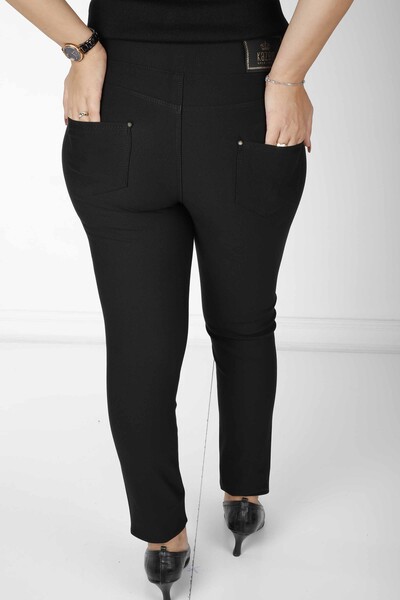 Pantaloni Frunze Cu Motiv Negru - 3771 | KAZEE (Set de 4 42-44-46-48) - Thumbnail