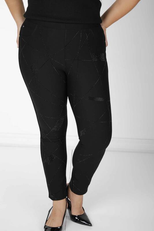 Pantaloni cu model negru - 3742 | KAZEE (Set de 4 42-44-46-48)