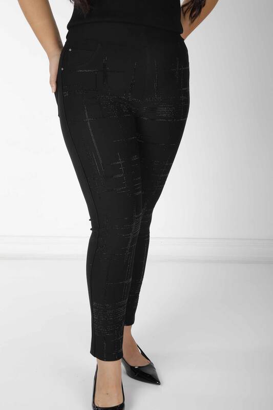 Pantaloni cu model negru - 3772 | KAZEE (Set de 4 42-44-46-48)