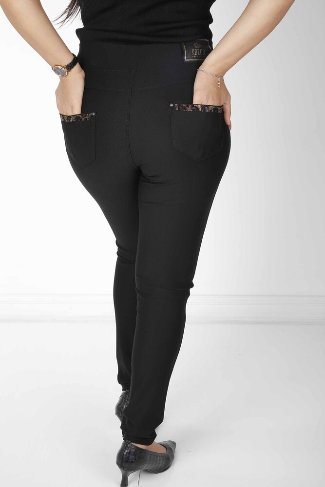 Pantaloni negri cu model tigru - 3470 | KAZEE (Set de 4 42-44-46-48) - 7