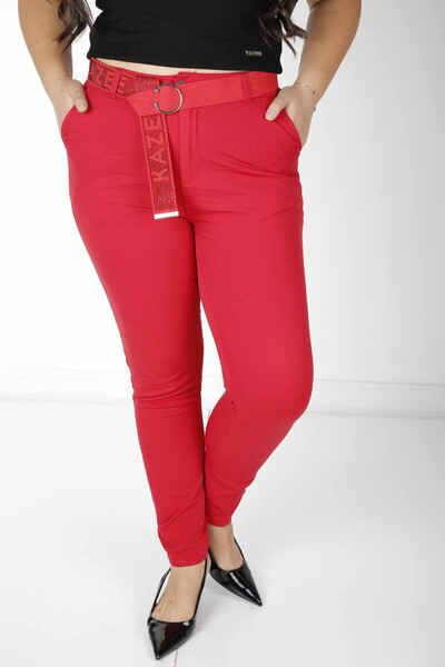 Pantaloni Tasca Dettagliata Rosso - 3498 | KAZEE (Set da 4 36-38-40-42) - Thumbnail