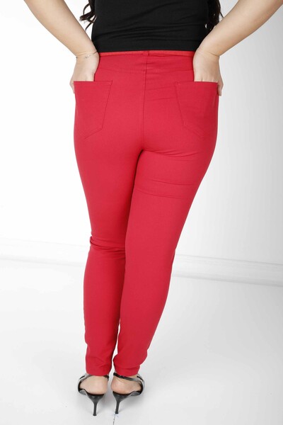 Pantaloni Tasca Dettagliata Rosso - 3498 | KAZEE (Set da 4 36-38-40-42) - Thumbnail