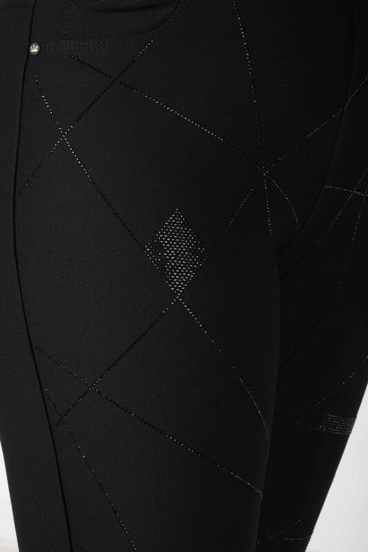 Trousers Patterned Black - 3742 | KAZEE (Set of 4 42-44-46-48)