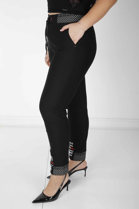 Pants Text Detailed Black - 3643 | KAZEE (Set of 4 42-44-46-48)