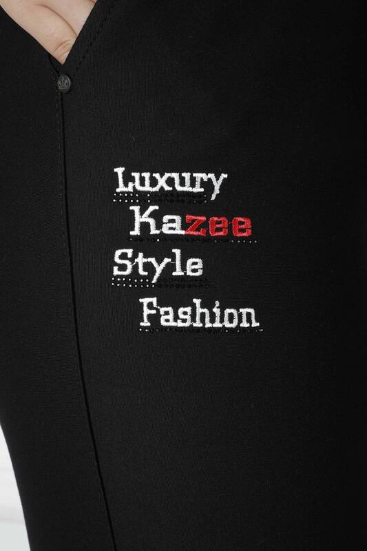 Pants Text Detailed Black - 3643 | KAZEE (Set of 4 42-44-46-48)