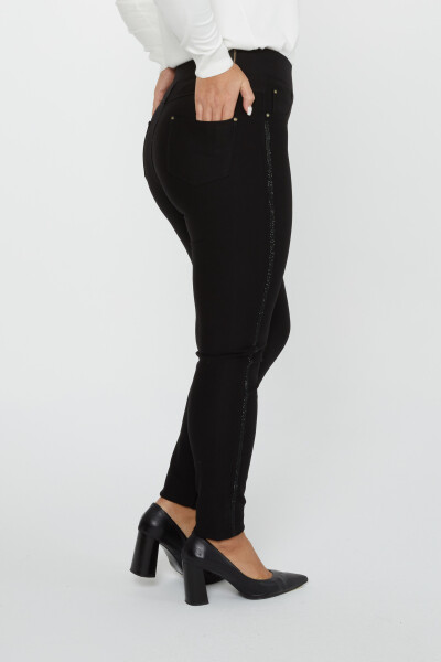 Elastic Waist Trousers Black - 3730 | KAZEE (Set of 4 42-44-46-48) - 3