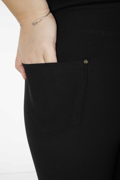 Elastic Waist Pants Black - 3775 | KAZEE (Set of 4 42-44-46-48) - Thumbnail