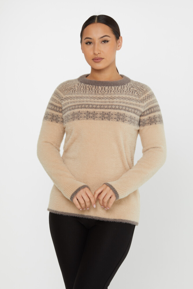 Pull Angora À Motifs Manches Longues Vison - 30682 | KAZEE (Lot de 3 S-M-L) - 1