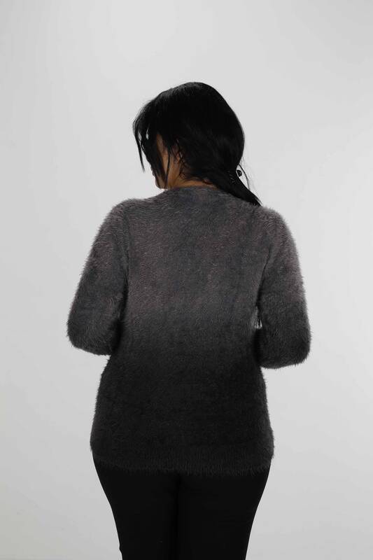 Pull Angora à Manches Longues et Col en V Noir - 31013 | KAZEE (Lot de 3 S-M-L)