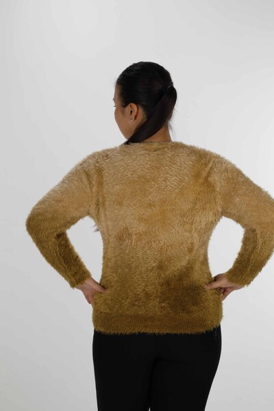 Pull Angora Manches Longues Col V Camel - 31013 | KAZEE (Lot de 3 S-M-L) - Thumbnail