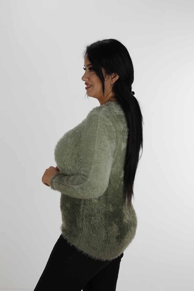 Pull Angora Manches Longues Col V Kaki - 31013 | KAZEE (Lot de 3 S-M-L) - Thumbnail