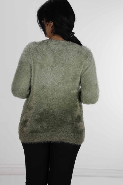 Pull Angora Manches Longues Col V Kaki - 31013 | KAZEE (Lot de 3 S-M-L) - Thumbnail