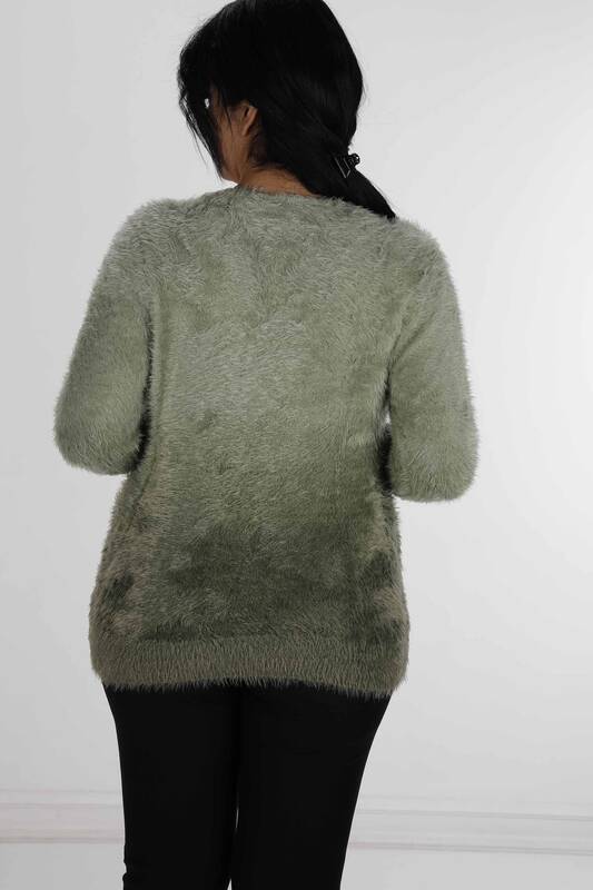 Pull Angora Manches Longues Col V Kaki - 31013 | KAZEE (Lot de 3 S-M-L)