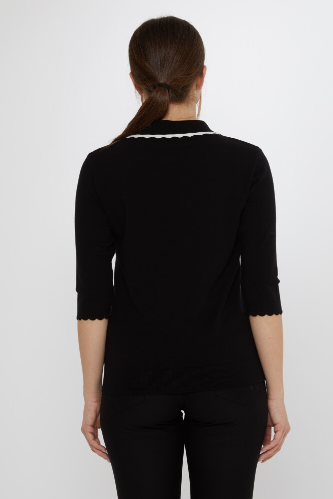 Pull en maille avec broche cygne noir-écru - 31814 | KAZEE (Lot de 3 M-L-XL) - 5