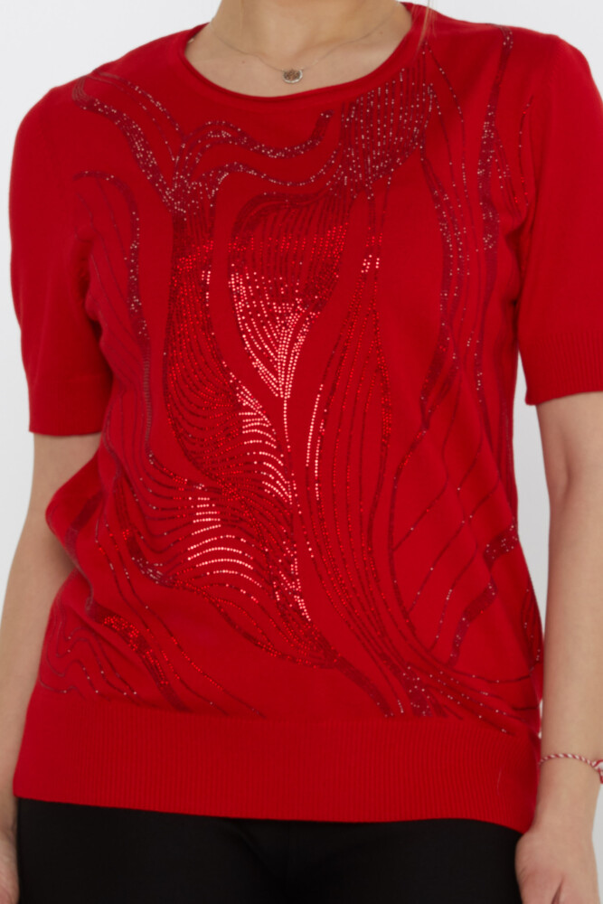 Pull en maille brodé pierre rouge - 30315 | KAZEE (Lot de 3 L-XL-2XL) - 3