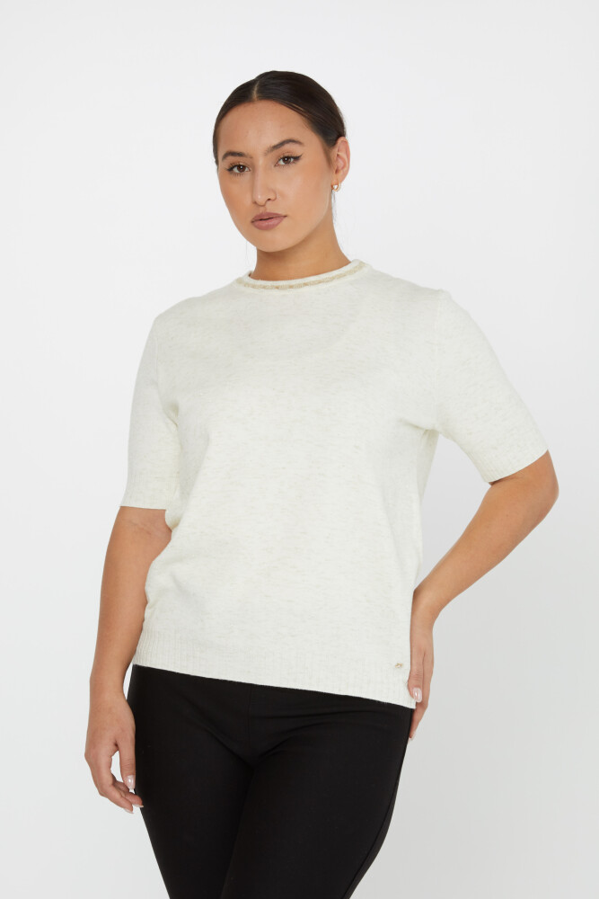 Pull En Maille Modèle Américain Ecru - 31053 | KAZEE (Lot de 4 L-XL-2XL-3XL) - 1