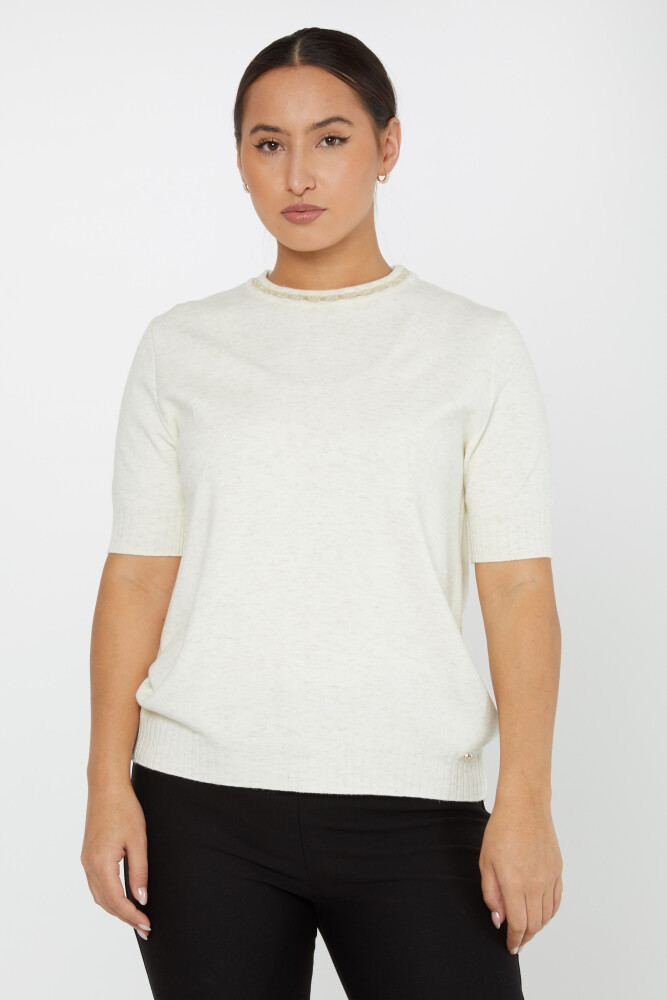 Pull En Maille Modèle Américain Ecru - 31053 | KAZEE (Lot de 4 L-XL-2XL-3XL) - 2