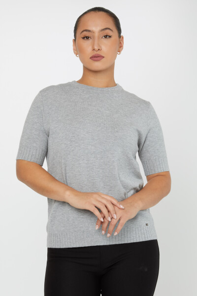 Pull en Maille Modèle Américain Gris - 31053 | KAZEE (Lot de 4 L-XL-2XL-3XL) - 2