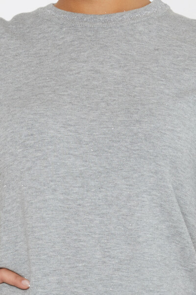 Pull en Maille Modèle Américain Gris - 31053 | KAZEE (Lot de 4 L-XL-2XL-3XL) - 4