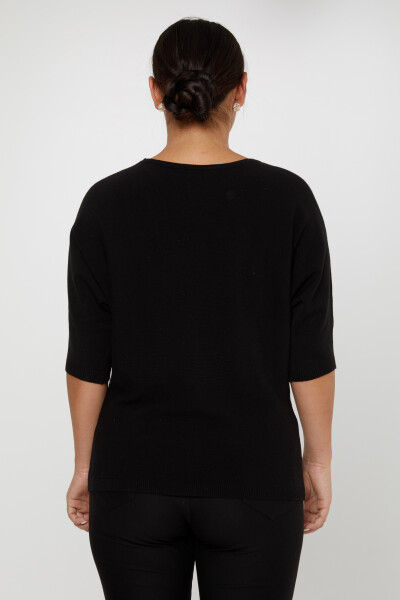 Pull En Maille Pierre Brodée Noir - 31065 | KAZEE (Lot de 4 M-L-XL-2XL) - 4