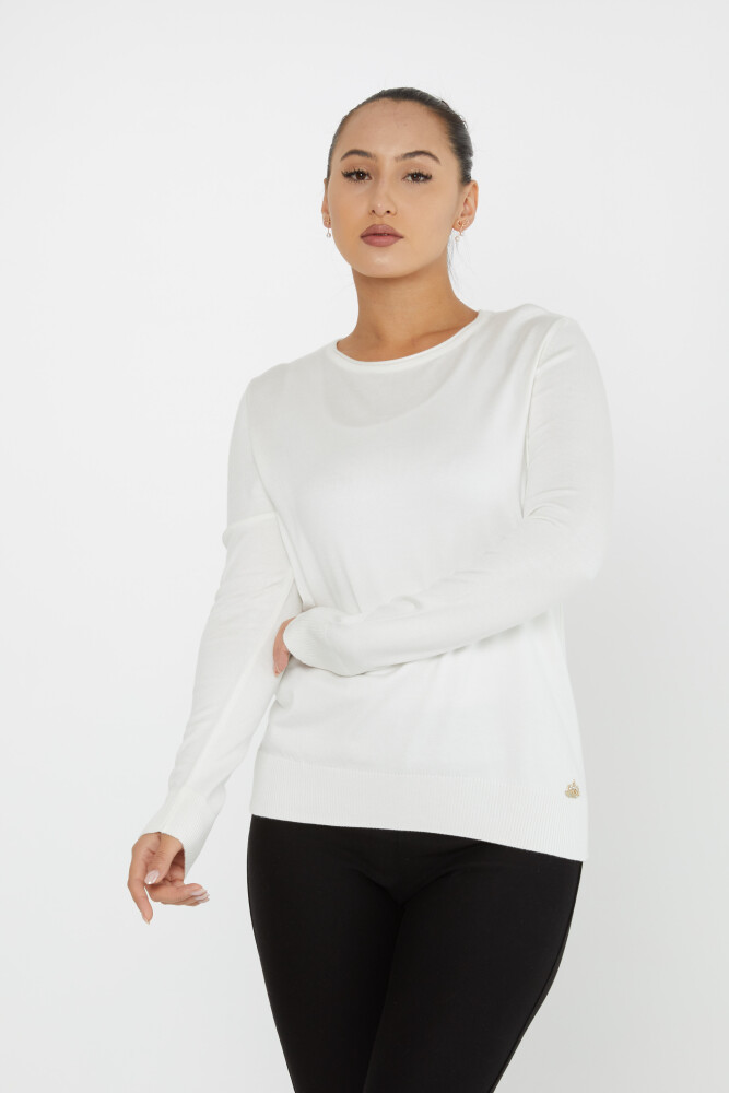 Pull En Maille Basique Col Rond Ecru - 30899 | KAZEE (Lot de 4 L-XL-2XL 3XL) - 1