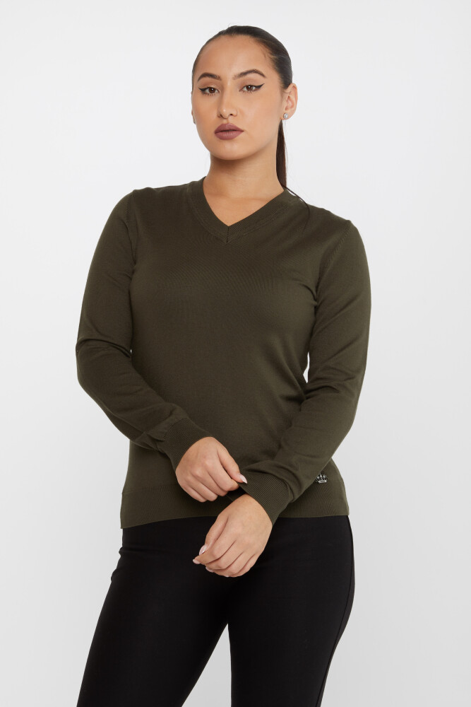 Pull En Maille Basic Manches Longues Vert - 30256 | KAZEE (Lot de 4 M-L-XL-2XL) - 1