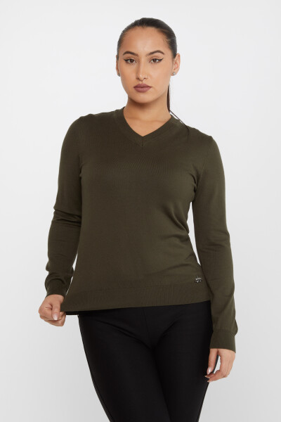 Pull En Maille Basic Manches Longues Vert - 30256 | KAZEE (Lot de 4 M-L-XL-2XL) - 2