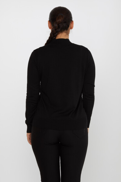 Pull en tricot pierre brodée à manches longues noir - 30690 | KAZEE (Lot de 4 L-XL-2XL-3XL) - 5