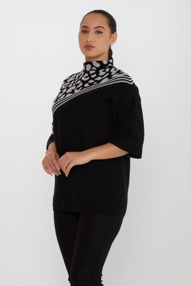 Pull En Maille Pierre Brodée À Motifs Noir-Écru - 30198 | KAZEE (Lot de 3 M-L-XL) - 1