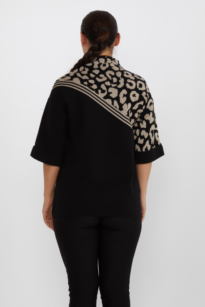 Pull En Maille Pierre Brodée À Motifs Noir-Vison - 30198 | KAZEE (Lot de 3 M-L-XL) - 6