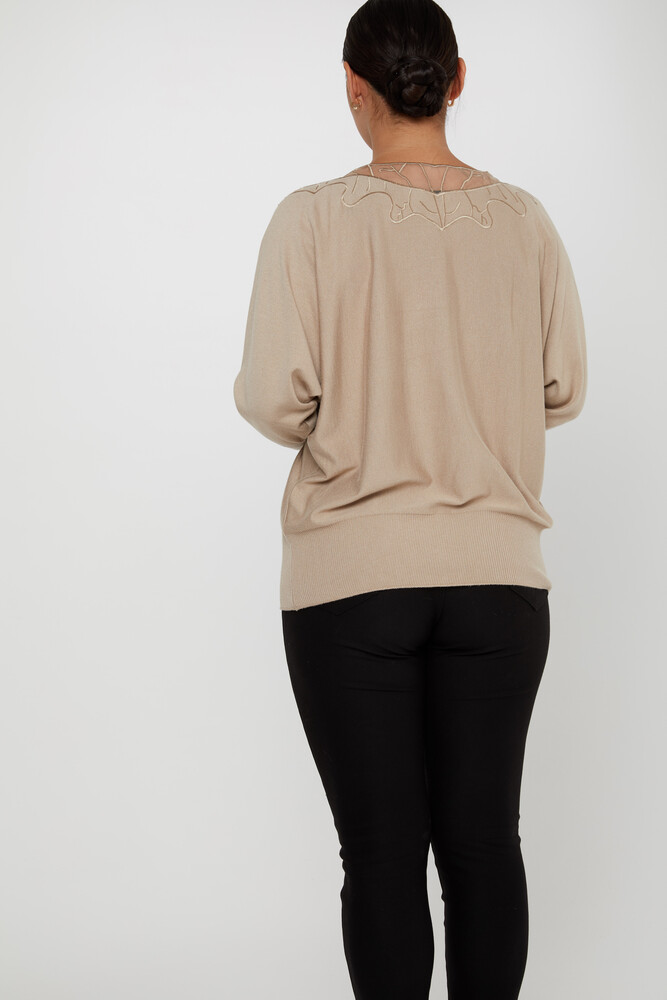 Pull en tricot, pierre brodée, vison détaillé en tulle - 31227 | KAZEE (Lot de 3 L-XL-2XL) - 4