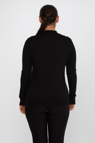 Pull en tricot Pierre colorée brodée à manches longues noir - 30748 | KAZEE (Lot de 4 L-XL-2XL-3XL) - 5