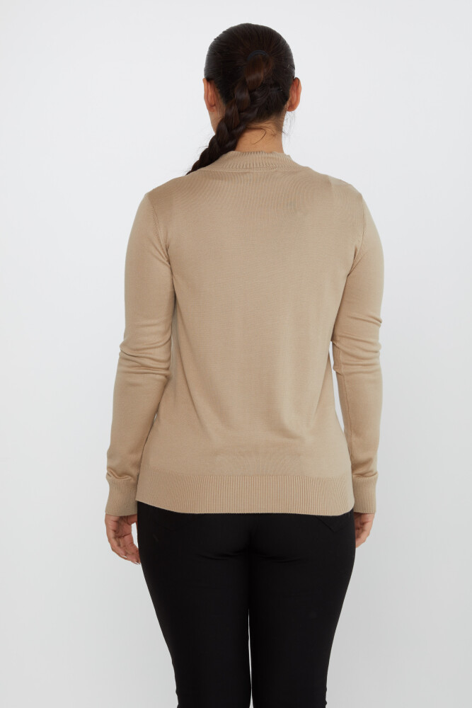 Pull en Maille Pierre Brodée Manches Longues Beige - 30690 | KAZEE (Lot de 4 L-XL-2XL-3XL) - 5