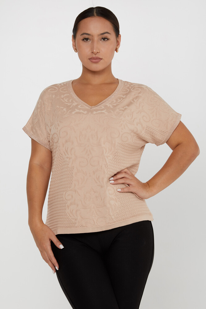 Pull en tricot à manches courtes à motif personnalisé - 31249 | KAZEE (Lot de 3 L-XL-2XL) - 1