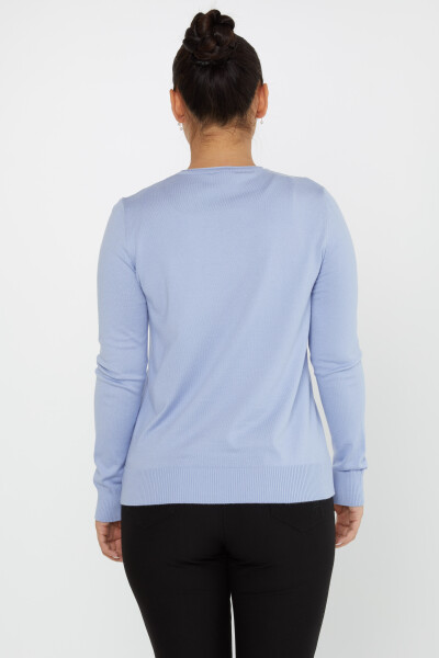 Pull en maille basique col rond bleu - 30899 | KAZEE (Lot de 4 L-XL-2XL 3XL) - 5