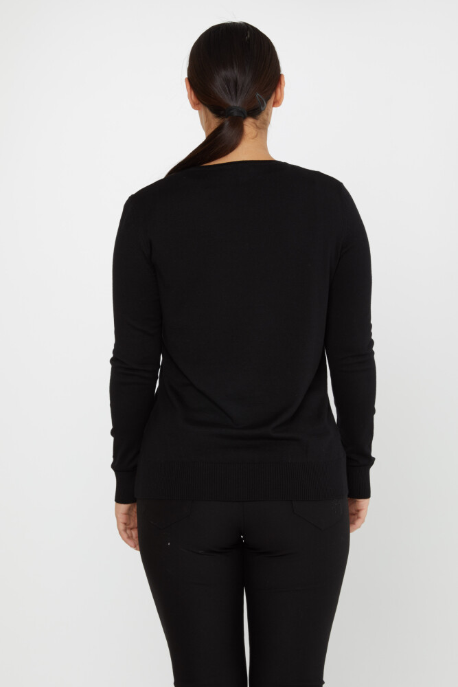 Pull en maille basique col rond noir - 30899 | KAZEE (Lot de 4 L-XL-2XL-3XL) - 6