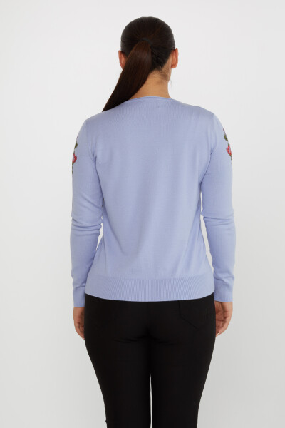 Pull en Maille Fleur Brodée Pierre Brodée Bleu - 31673 | KAZEE (Lot de 3 L-XL-2XL) - 5