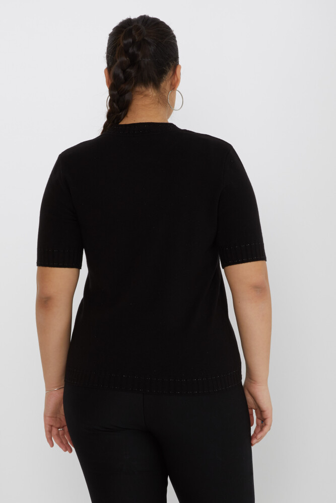 Pull en Maille Manches Courtes Noir Pailleté - 31626 | KAZEE (Lot de 3 M-L-XL) - 4