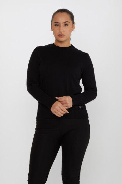 Pull en tricot à manches longues basique noir - 31574 | KAZEE (Lot de 4 M-L-XL-2XL) - 1