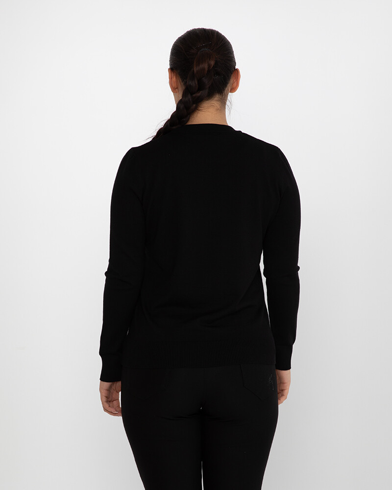 Pull en tricot à manches longues basique noir - 31574 | KAZEE (Lot de 4 M-L-XL-2XL) - 5