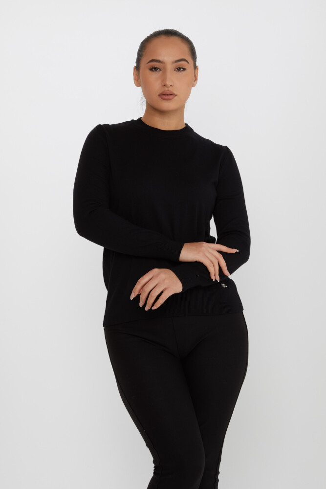 Pull en tricot à manches longues basique noir - 31574 | KAZEE (Lot de 4 M-L-XL-2XL) - 2