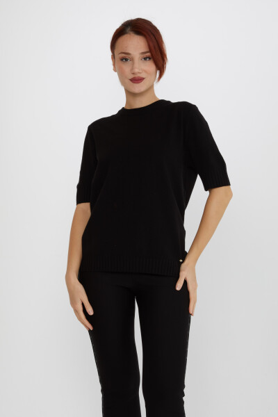 Pull en Maille avec Détail Pailleté, Modèle Américain Noir - 31635 | KAZEE (Lot de 3 S-M-L) - 1