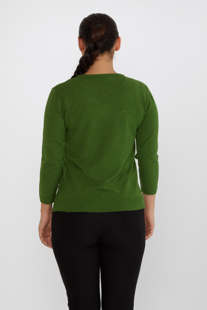 Pull en Maille avec Détail Pailleté Col en V Vert - 31515 | KAZEE (Lot de 3 M-L-XL) - 5