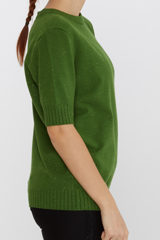 Pull en Maille avec Détail Pailleté Modèle Américain Vert - 31635 | KAZEE (Lot de 3 S-M-L) - 3