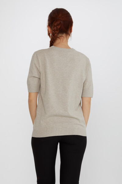 Pull en Maille avec Détail Pailleté, Modèle Américain Vison - 31635 | KAZEE (Lot de 3 S-M-L) - 4