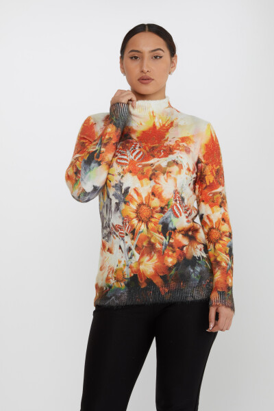 Punto Angora Estampado Floral Naranja - 18961 | KAZEE (Juego de 3 L-XL-2XL) - 2