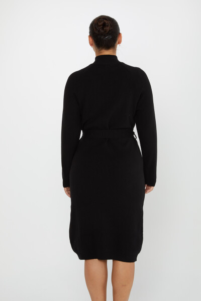 Robe Bouton Détaillée Taille Cravate Manches Longues Noir - 30283 | KAZEE (Lot de 4 S-M-L-XL) - 6